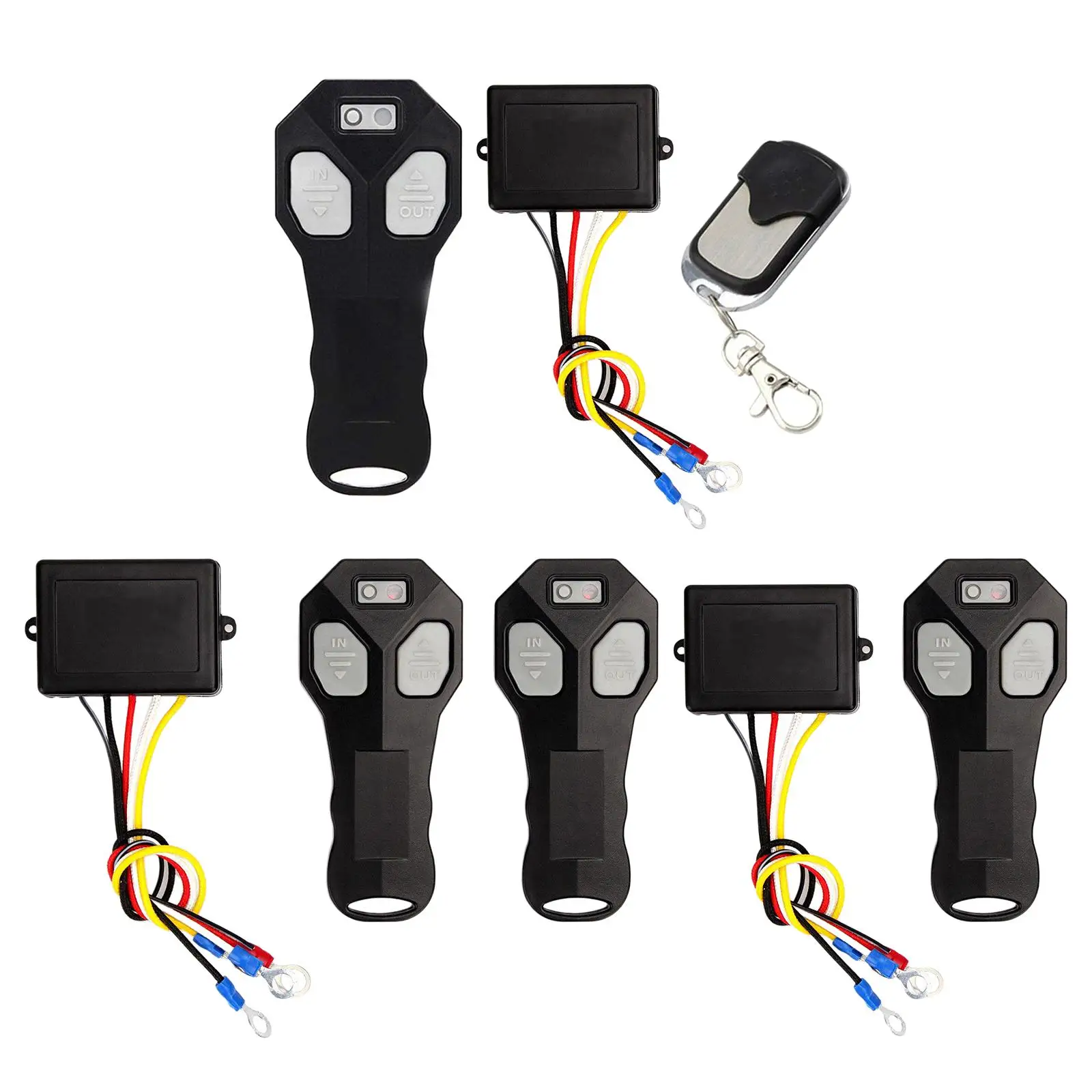 Black Winch Remote Control Set for ATV Truck Auto Winch Easy To Install New