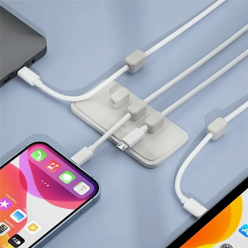 Magnetic Cable Management Charger Cable Holder for Desktop Wire Organizer Clip Cable Line Clearance Holder