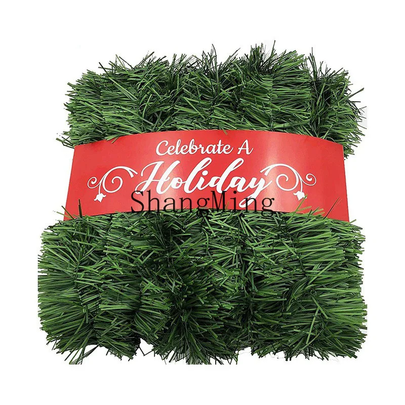 

PYH direct sales 15 meters green Christmas top artificial Christmas wreath rattan wedding Christmas decoration