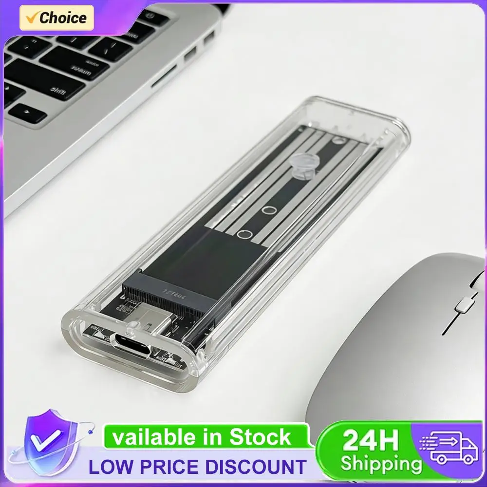 M.2 NGFF SATA Type C USB 3.1 Transparent External SSD Case 10Gbps Hard Disk Case External SSD Adapter for 2230/2242/2260/2280