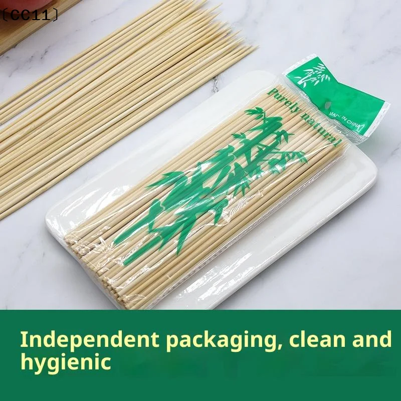 100PCS/Pack Natural BBQ Skewers Bamboo Sticks 15/20/25/30cm Disposable Fruit Sticks Kabob Sticks For Grilling, Fruit, BBQ〔CC11〕