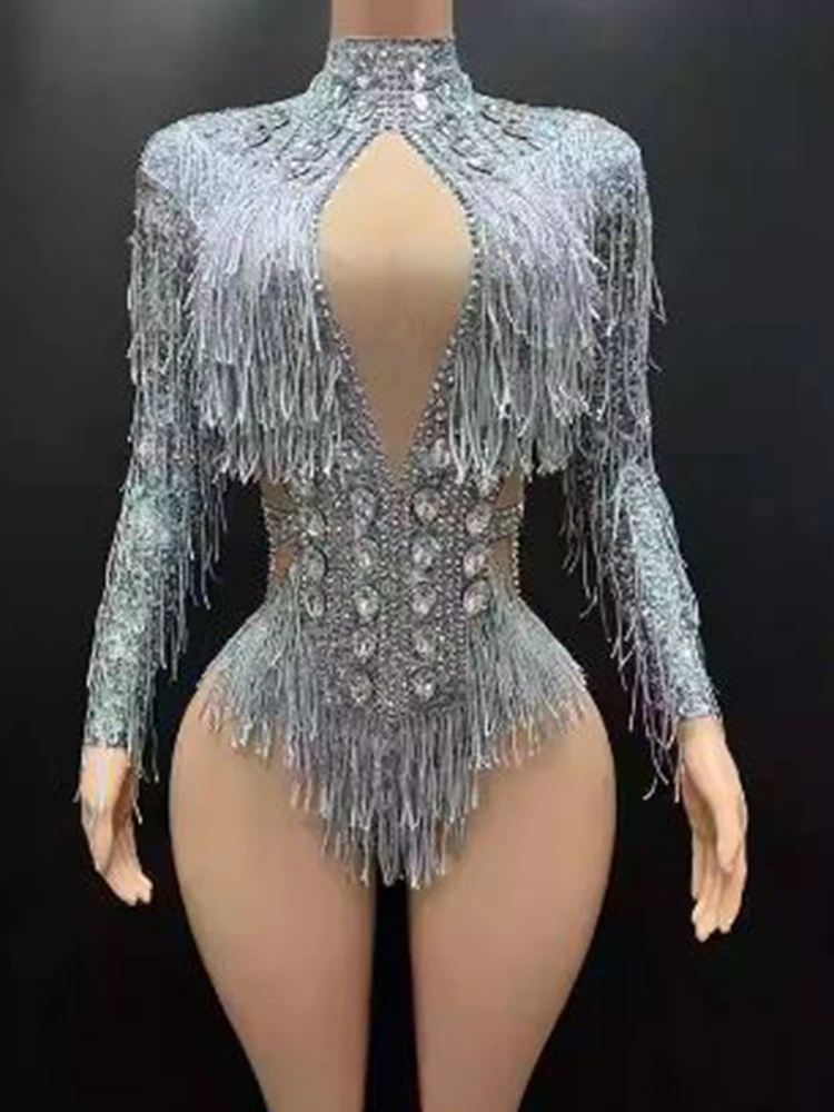 

High Quality Hot Diamond Tassel Elastic Jumpsuit 2024 New Fashion Customized Women'S Clothing