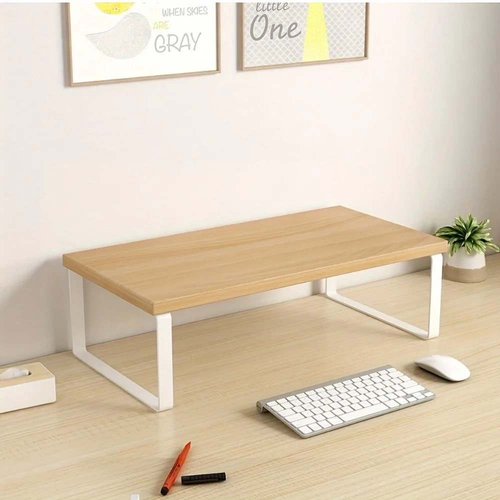 Laptop Monitor Stand Wooden Computer Desk Monitor Stand with Storage Function Home and Office Desktop Height Increasing Stand