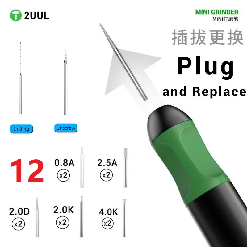

2UUL DA86 MINI GRINDER Auto-Remembers Last Gear Easy to Control Suitable for Electronic Device Motherboard Maintenance Repairs