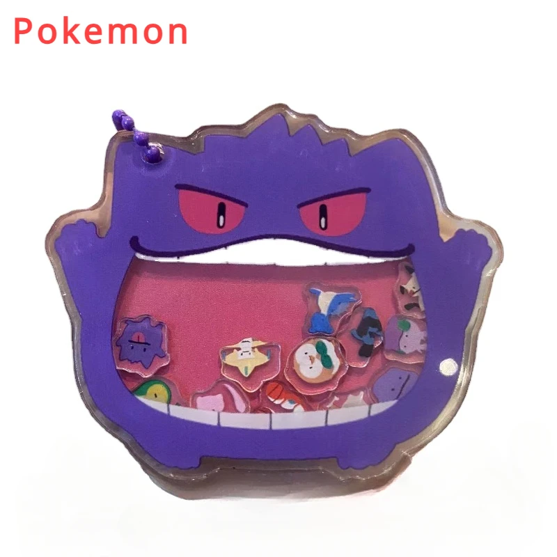 Pokemon Gengar Shake Toy Transparent Acrylic Cartoon Shake Keychain School Bag Pendant Wholesale