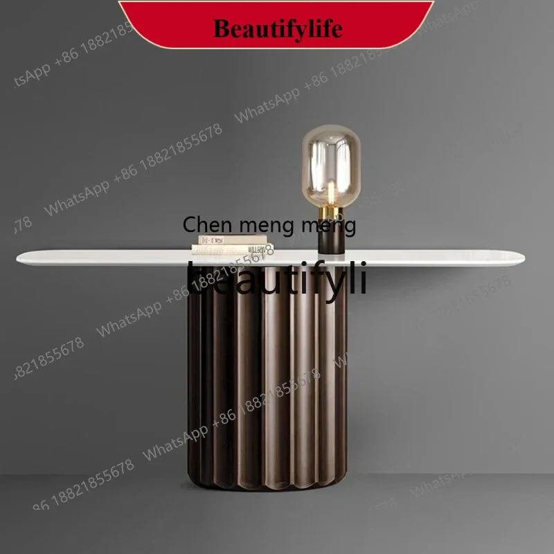 D178  Italian style, nano jade crystal   end view table, household minimalist entrance door against the wall entrance table