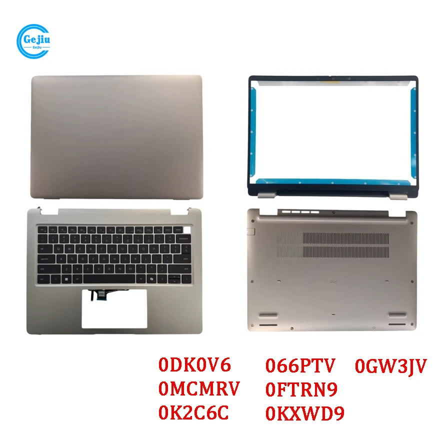 Neue Original-Laptop-LCD-Rückabdeckung/Vorderrahmen/Unterseite für Dell Pro 14 PC14250 PC14255 0DK0V6 0MCMRV 0K2C6C 066PTV