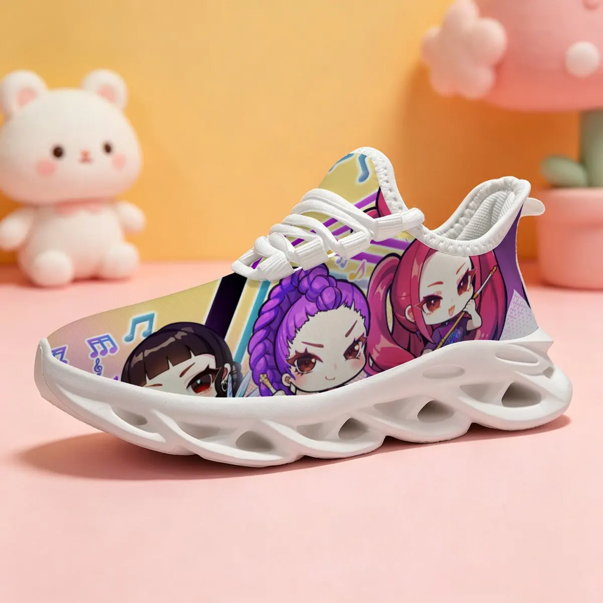 Casual Running Shoes for Men Children Casual Shoes Cartoon Girls Music Notes Print Casual Sports Sneakers Women Kids Shoes