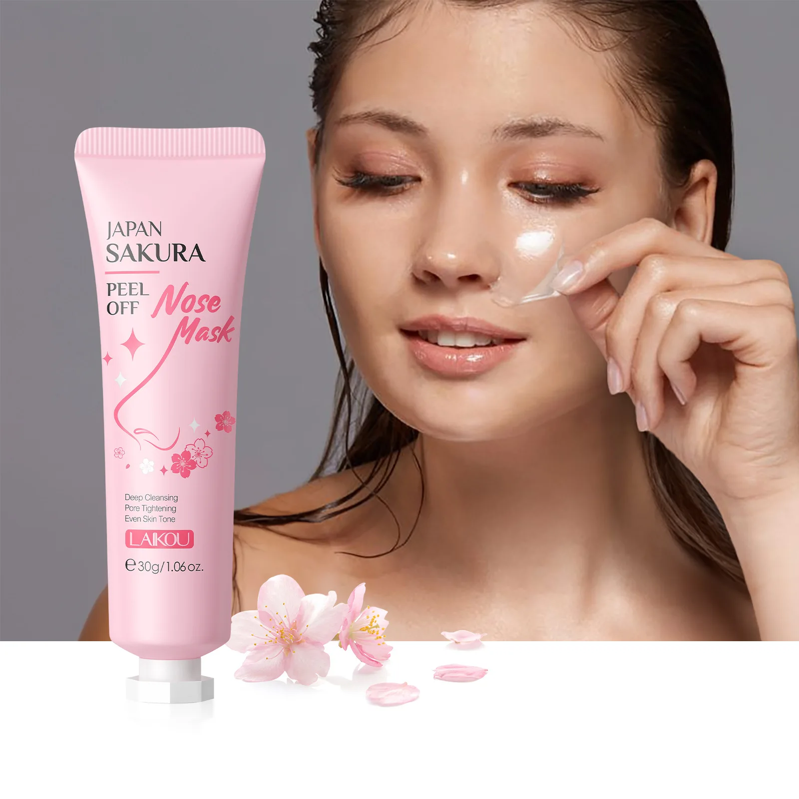 Sakura Peeling Nose Mask Deep Cleansing Oil-Control Shrink Pores Blackhead Removed Tear Off Mask Improve Roughness Skin Care