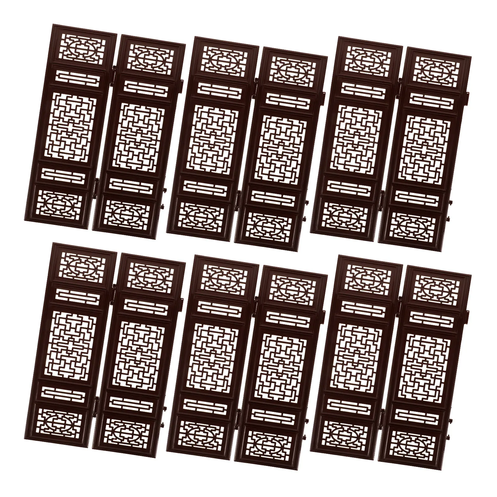 

6Pcs Chinese Style Miniature Screen Vintage Room Divider Panel Creative Dollhouse Furniture Desktop Partition Dollhouse Screen