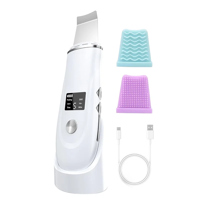 

SANQ Skin Scrubber Face Spatula - Deep Cleansing Tool For Pore Extraction, Fast Charging Dock Blackhead Remover Face Spatula