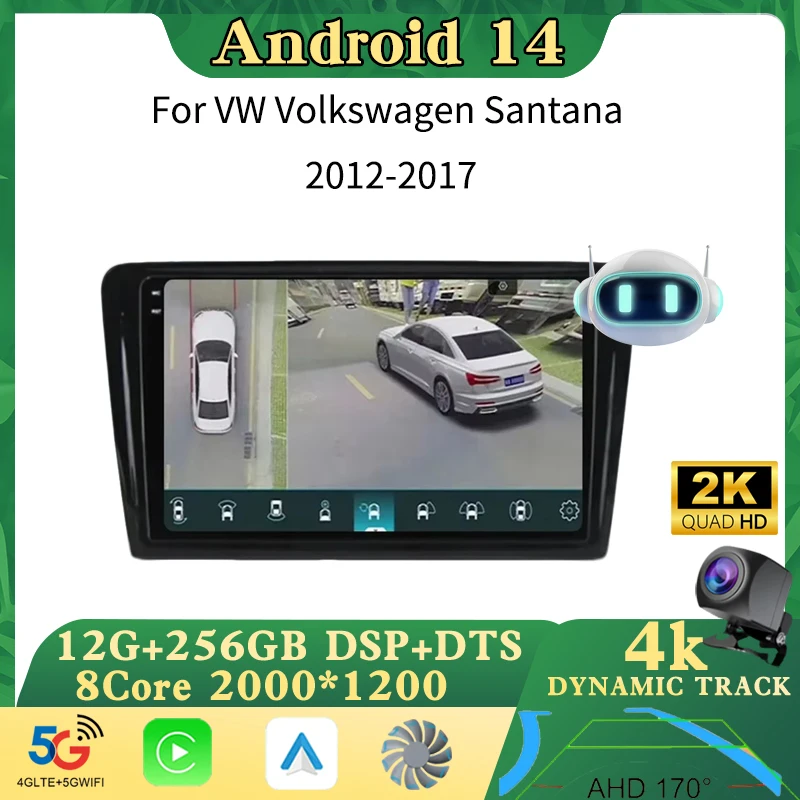 

Android 14 Car Radio For VW Volkswagen Santana 2012 - 2017 Multimedia Video Player Navigation GPS Carplay QLED Stereo Auto