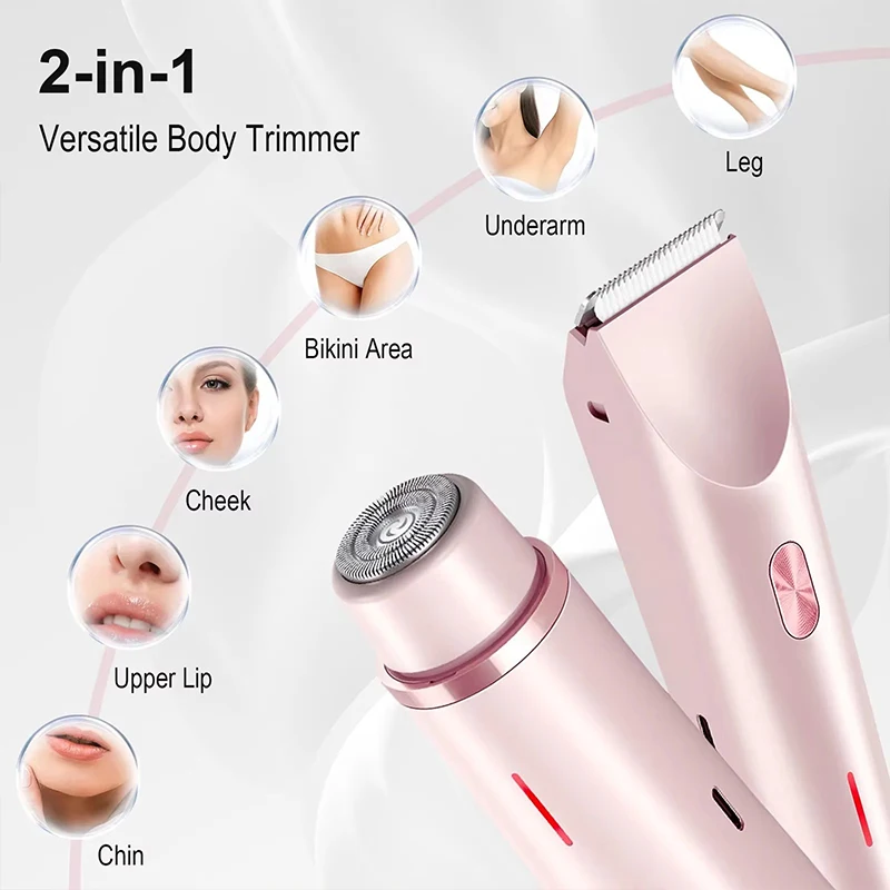 Electric Shaver for Woman Double Head Dual Purpose Female Razor Body Epilator Leg Underarm Bikini Electric Hair Remover Trimmer