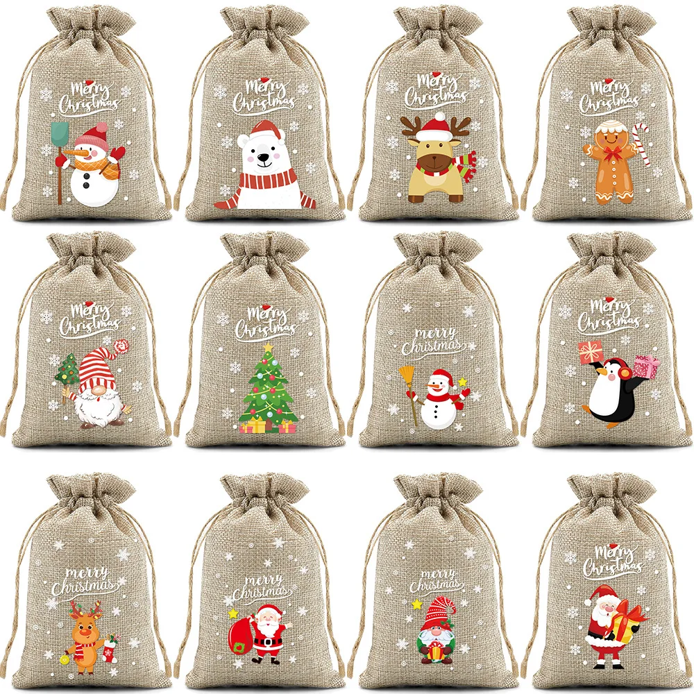 Linen Bag Bulk - 6/12 pièces de sacs cadeaux de
