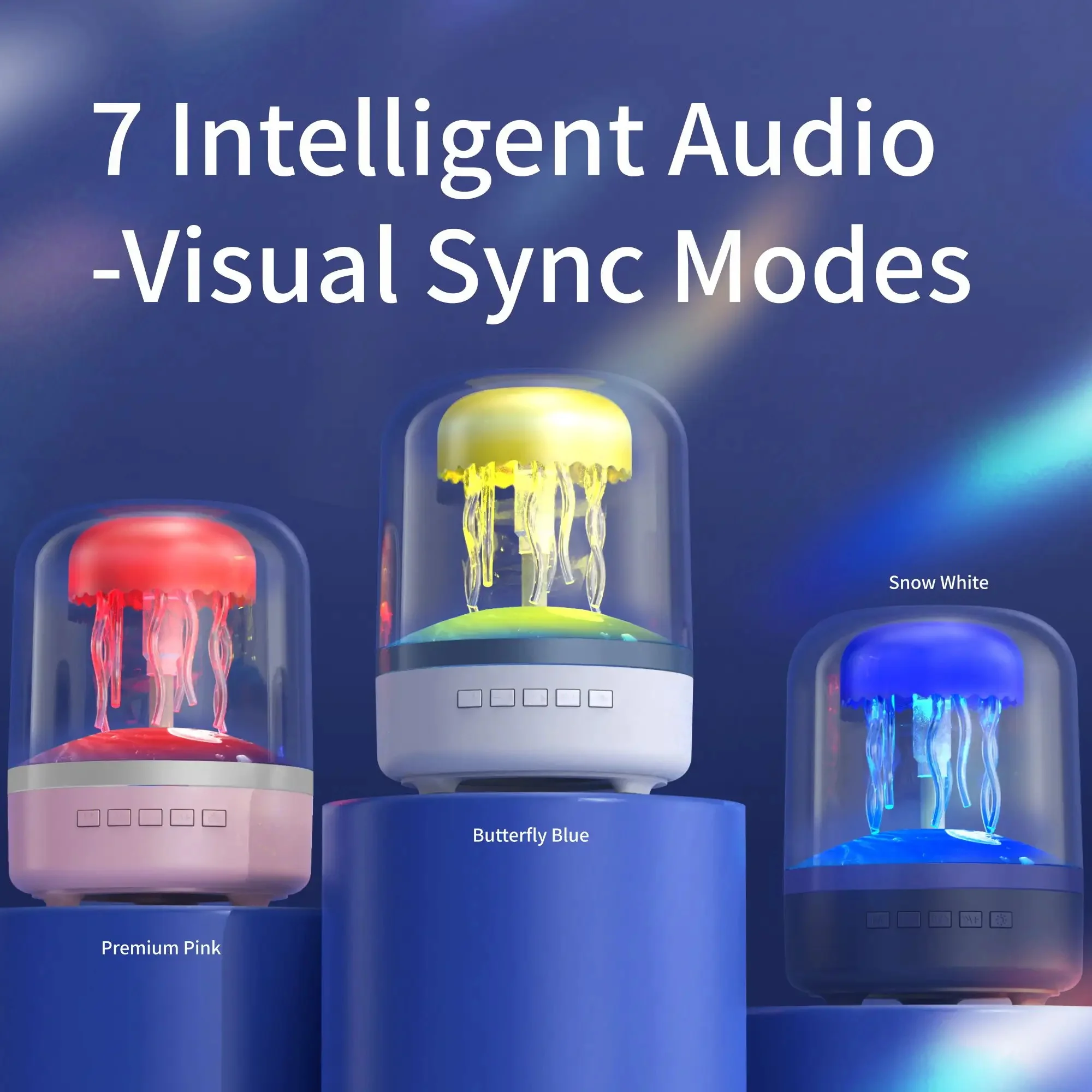 EISLLOLY Kwallen Nachtlampje Bluetooth-compatibele luidspreker Hi-Fi Stereo LED Kwallen Omgevingslicht voor woondecoratie