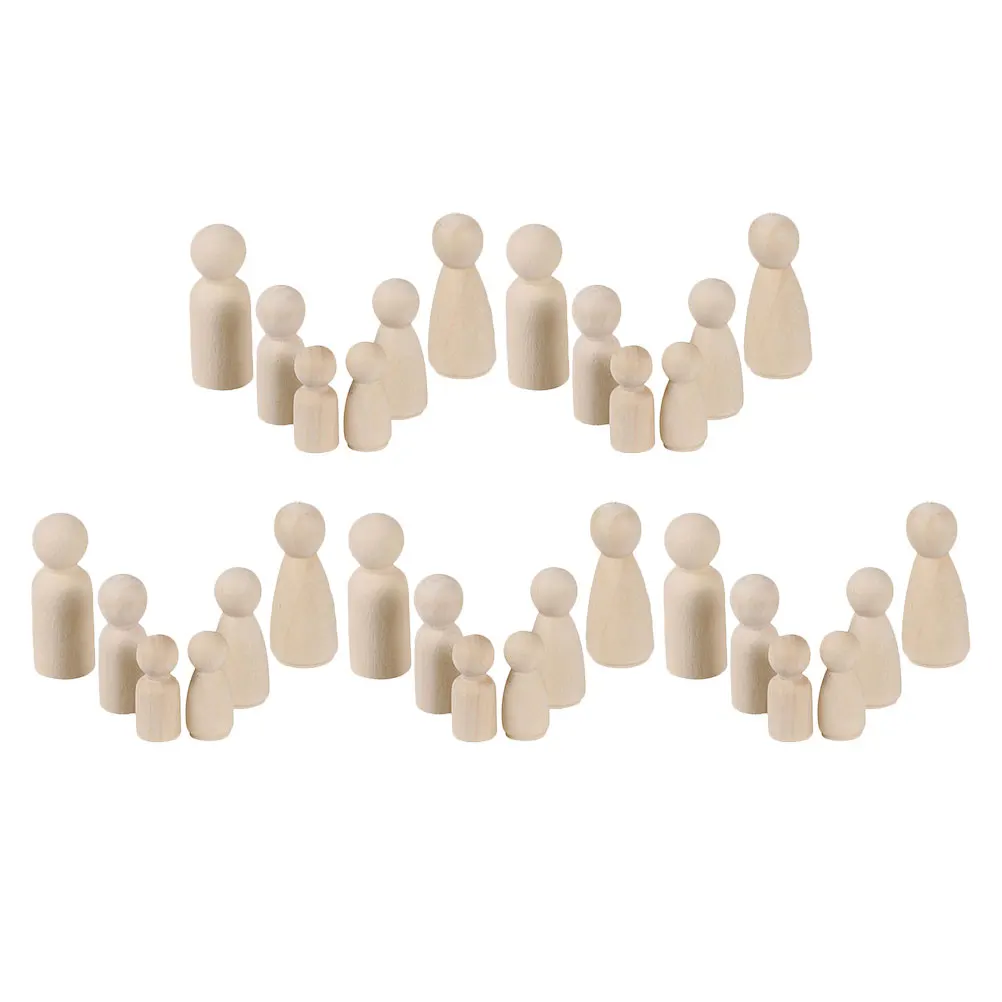 

30 Pcs Doodle Wooden Man Puppets Hand Painting Decorate Desktop Ornament DIY Drawing Graffiti Lovers Toy