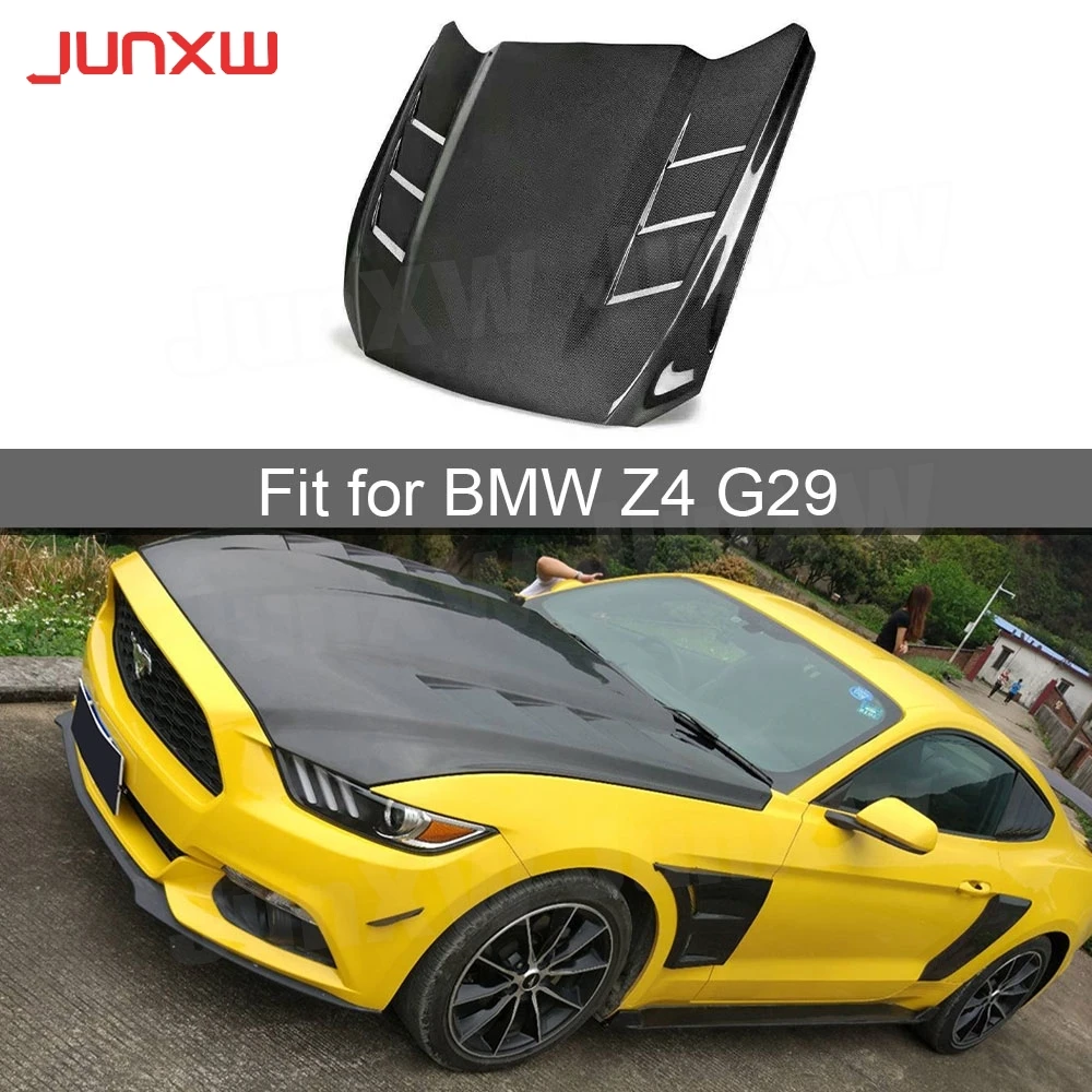 Carbon Fiber Front Covers Bumper Engine Hood Bonnet Decoration Trims For Ford Mustang Coupe Convertible 2 Door 2015-2017