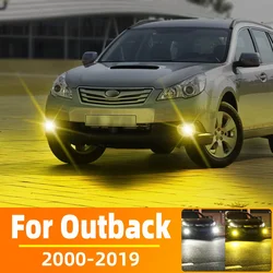 2Pcs LED Fog Lamp Bulbs For Subaru Outback 2000-2015 2016 2017 2018 2019 Front Driving Light Double Colors 6000K White