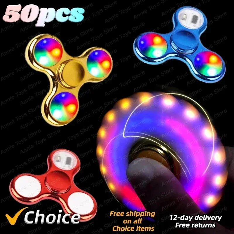 Illuminated Fingertip Gyroscope Toy with Adult Palm Rotation Color Nightlight Fingertip Gyroscope Christmas Present