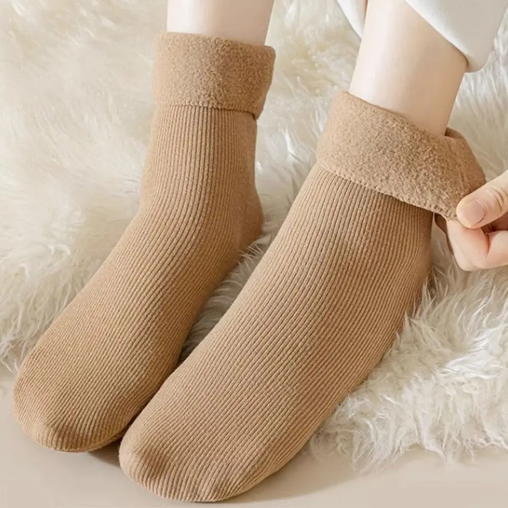 

Middle Tube Thick Plush Snow Sock Solid Color Seamless Velvet Floor Hosiery Warm Soft Winter Warmer Sleeping Socks
