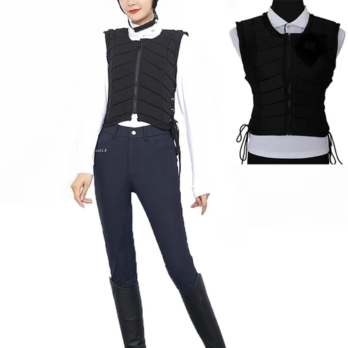 Imagen 1 del producto Chaleco de equitación para montar a caballo, chaleco de seguridad ecuestre para rodeo, equipo de protección Unisex para niños y adultos, protectores corporales para jinete