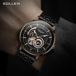 SOLLEN watch men's fully automatic mechanical watch waterproof night light men's watch as a birthday gift for boyfriend
