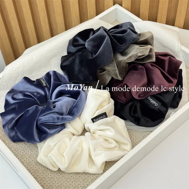 

Korean Style Solid Color Snow Velvet Large Scrunchie High-End Soft Ponytail Hair Tie Elegant Versatile Hair Rope Hair Flower