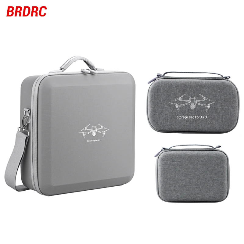 BRDRC Storage Bag for DJI Air 3S/AIR 3 PU Hard Shell Case Portable Carrying Box for DJI RC 2 Remote Controller Accessory