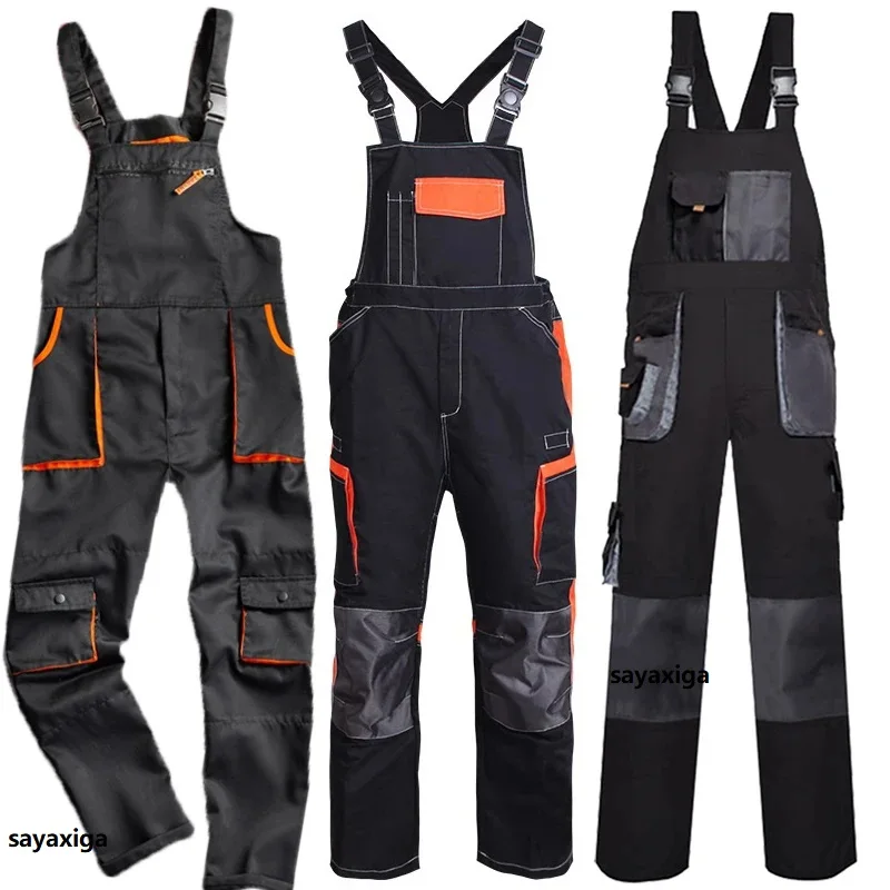 

Bib Overall Casual Worker Clothing Plus Size Sleeveless Bib Pants Protective Coverall Strap Jumpsuit Fly Pocket Uniform Dungaree