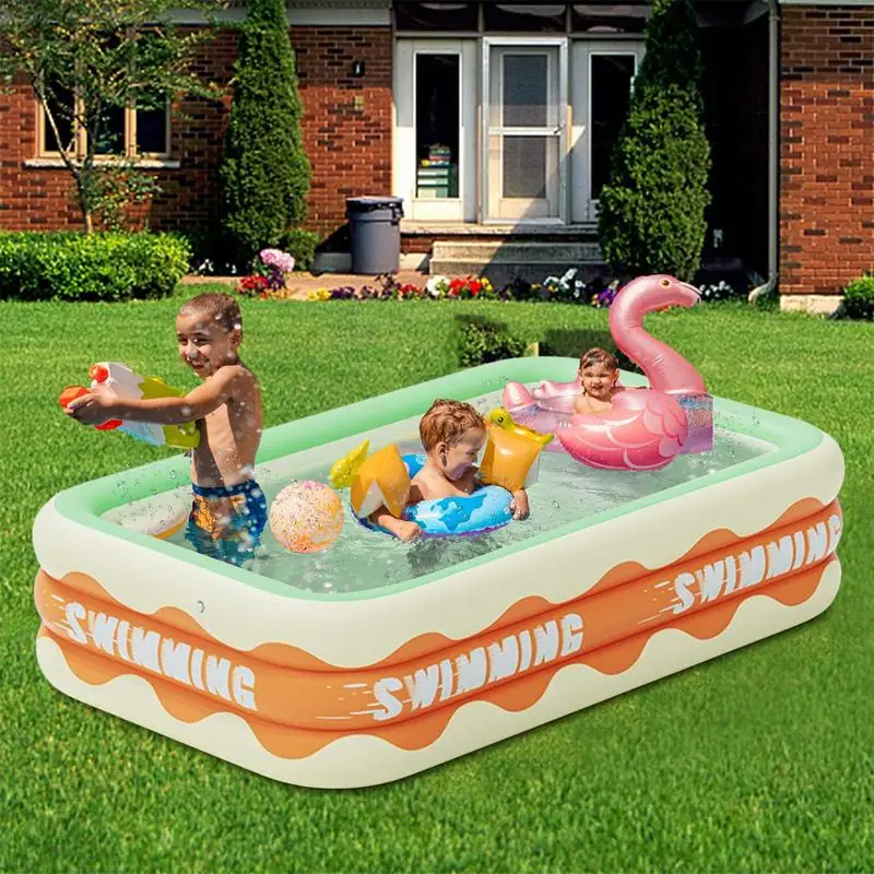 

Inflatable Swimming Pool Wear-Resistant Thickened Above Ground Pool Full-Sized Comfortable Blow up Pool Foldable Outdoor Pool