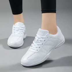 Zapatos de animación blancos para niñas, zapatillas deportivas transpirables para entrenamiento, baile, tenis, zapatillas ligeras de competición para jóvenes