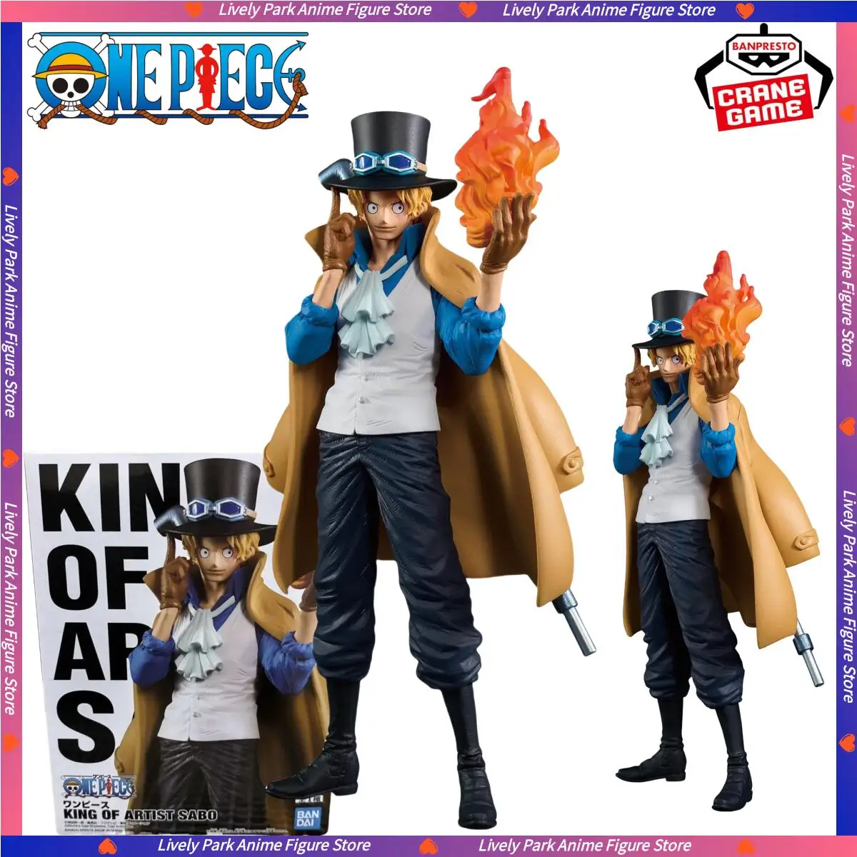 

BANDAI Original Genuine ONE PIECE KING OF ARTIST SABO 23CM PVC Action Toy Figures Collectible Children Doll Boxde Festival Gifts