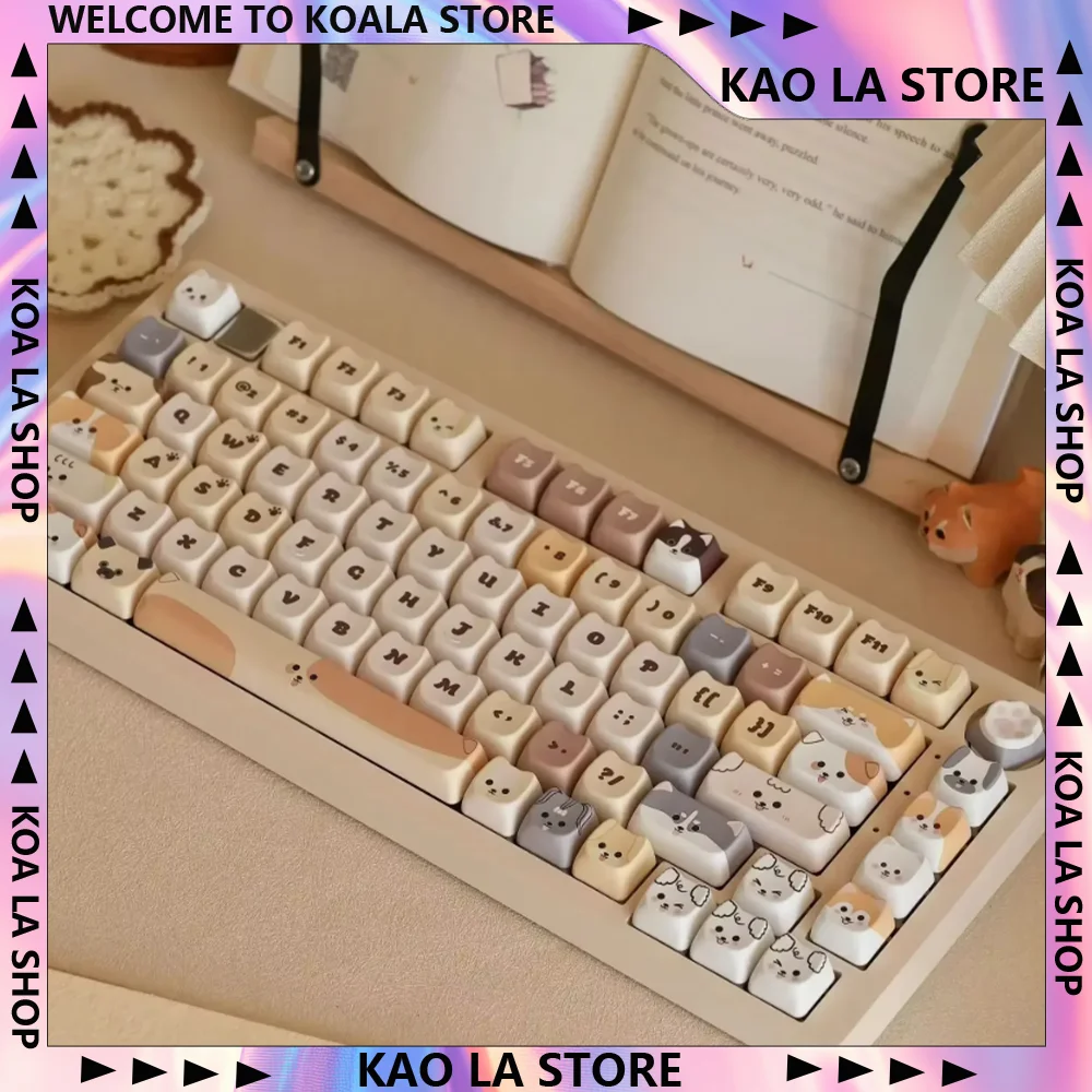 

Cute Meow Keycaps Cat Head MAO Profile Square KeyCap PBT Thermal Sublimation Mechanical Keyboard Keycap PC Accessories Girl Gift