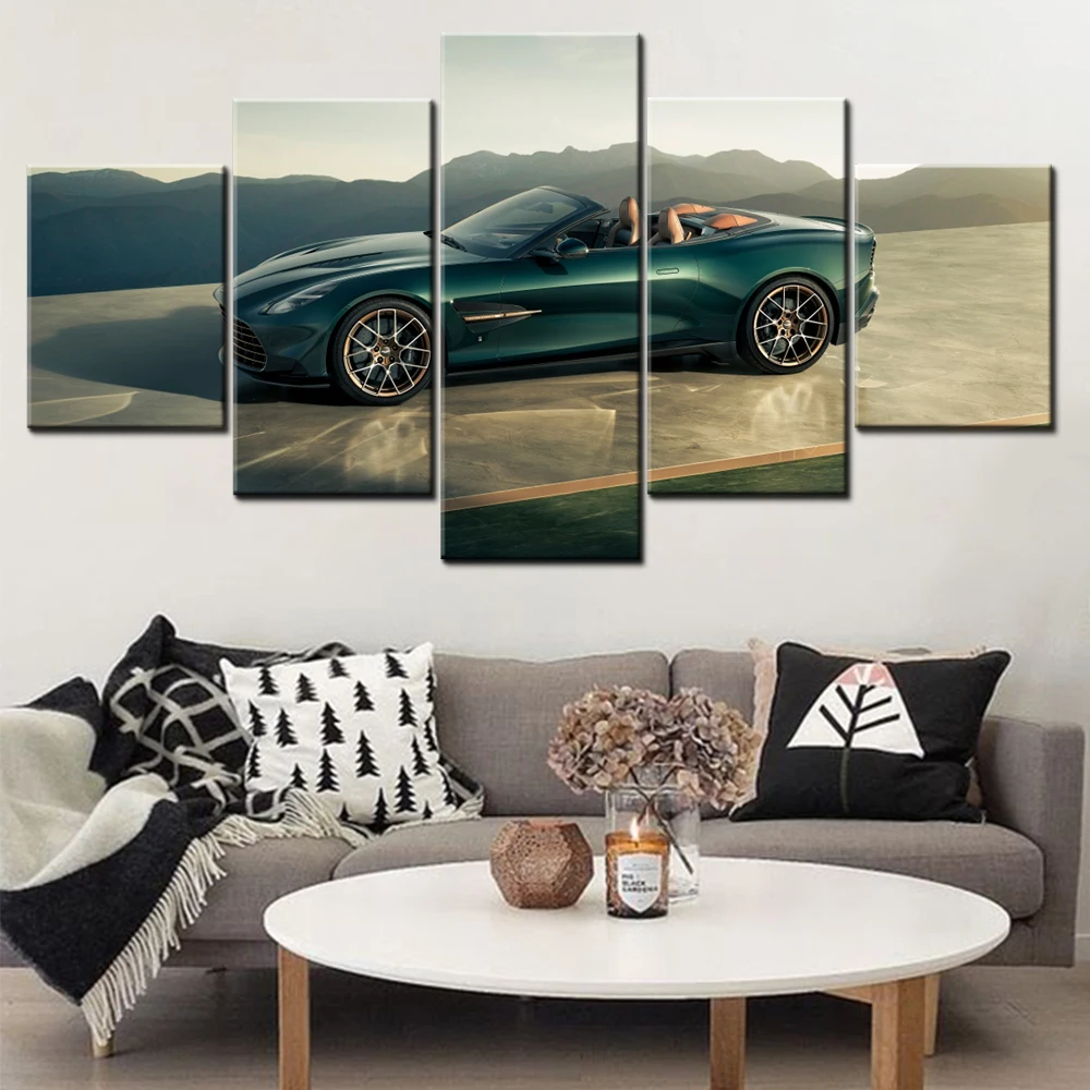 Canvas Painting 5 Pieces Wall Arts DB12Volante-British Luxury Convertible In Verdant Splendor Wallpaper Home Decor Picture Arts