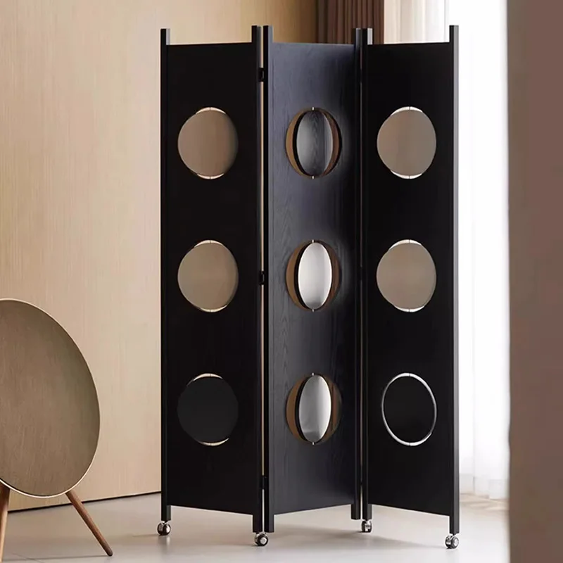 Full Moon Screen Movable Modern Entryway Living Room Entryway Partition Light Luxury High-End Bedroom Folding Screen