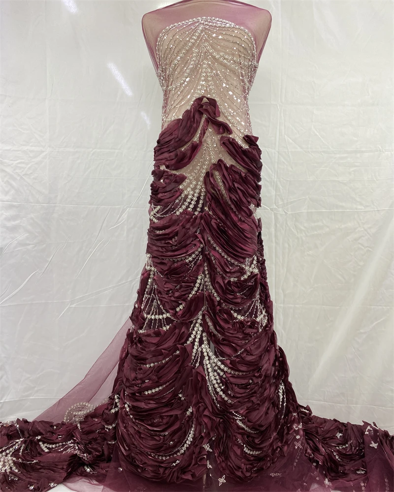 ผ้าลูกปัดคุณภาพสูง ผ้าปักเลื่อมหรูหราสไตล์แอฟริกันล่าสุด ผ้าปักลายเจ้าบ่าว ผ้าลูกไม้ฝรั่งเศสสำหรับตัดเย็บชุดแต่งงาน