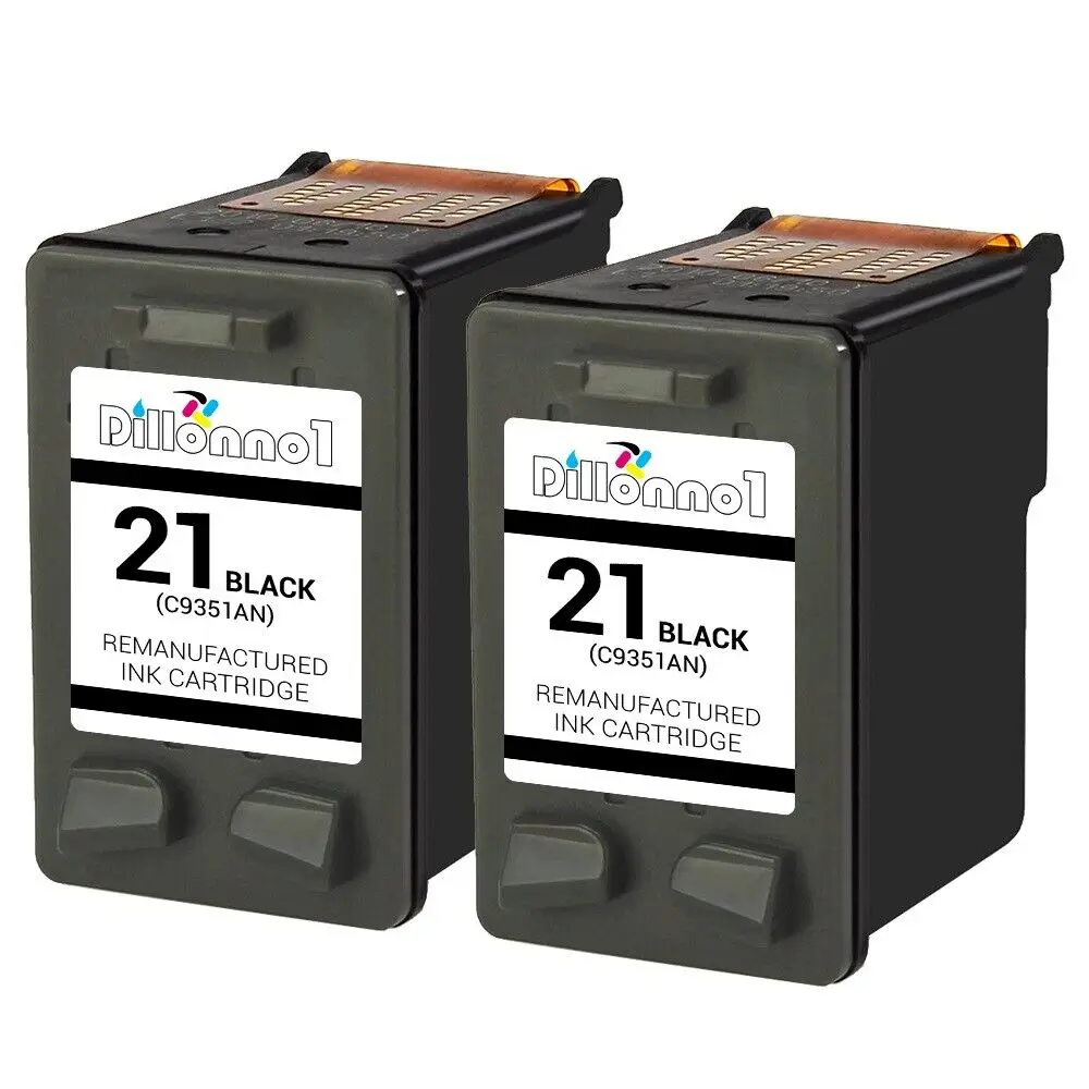 2 PACK For HP 21 Black Ink For Deskjet D1320 D1360 D1400 D1550 D2320 D2360 D2400