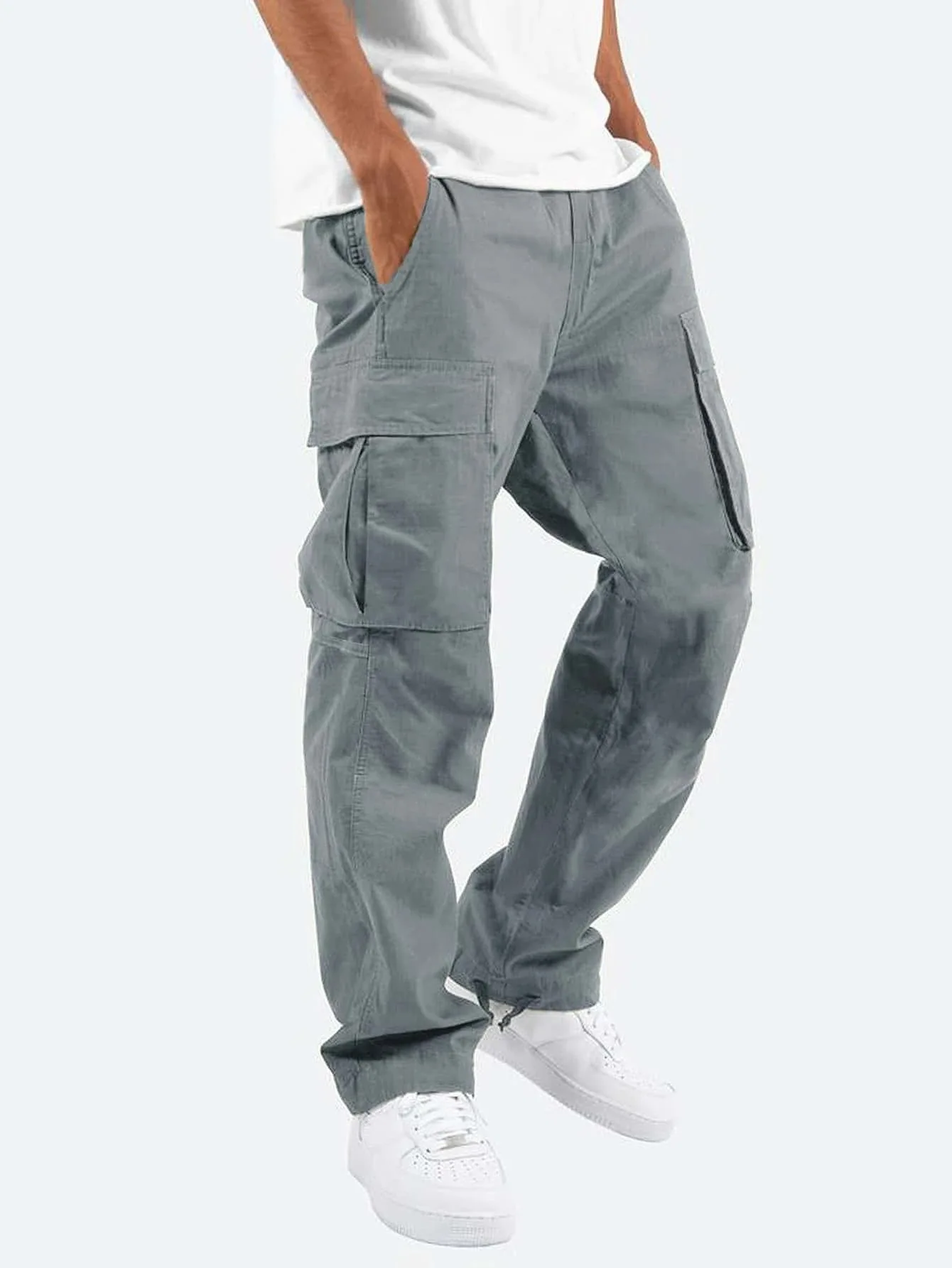 Sommer Neue Herren-Arbeitshosen Europäischer und Amerikanischer Stil mit Kordelzug und Mehreren Taschen Lässige Hosen – Detail 17