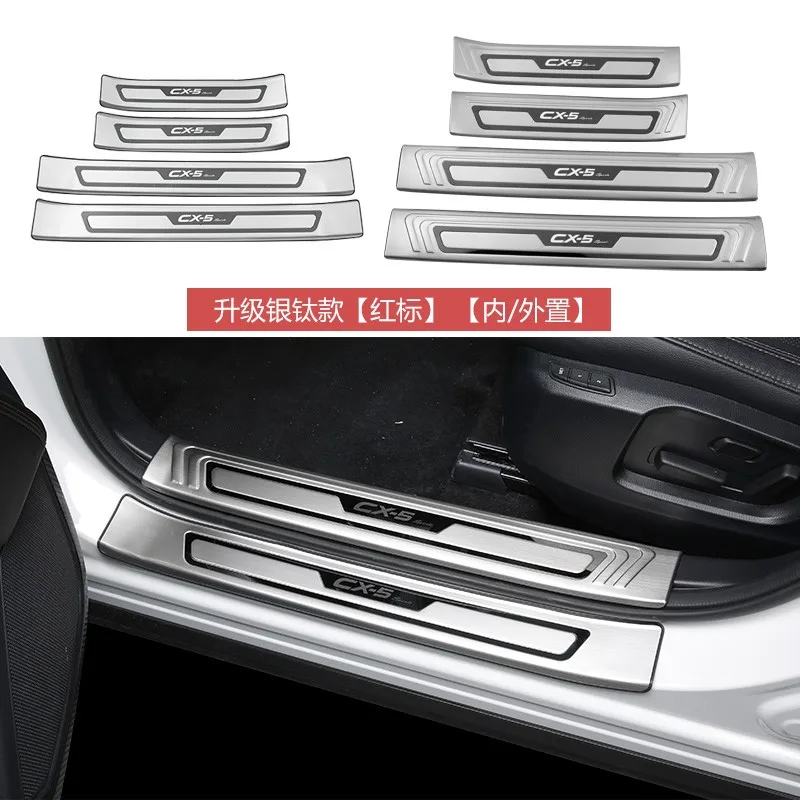 For Mazda CX-5 2017-2018 2019 2020 2021 2022 2023 2024 Door Sill Scuff Plate Welcome pedal Car Accessories