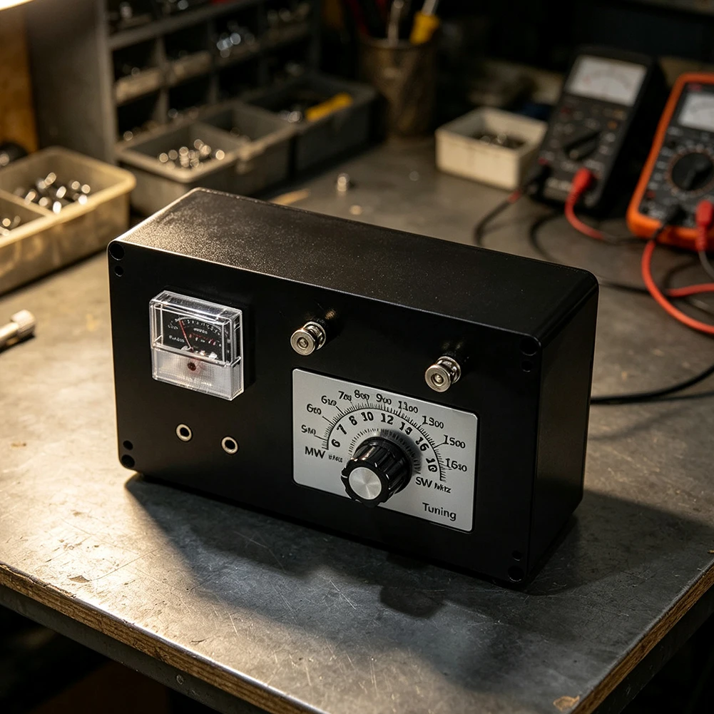 For crystal Radio for kit Supporting AM Medium Wave Band For dual Loop Circuit Diode Detector 18x11x5cm Construction