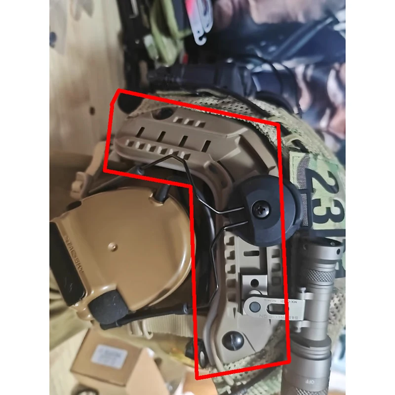 

Tactical helmet rail set for helmet FAST High Cut, NVG mount, hunting gear accessory pairing (screws not included)