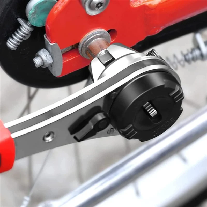 AA86 Adjustable Socket Ratcheting Wrench,For 6-22Mm Screw, With Non-Slip Handle Small Large Spanner Wrenches Hand Tool