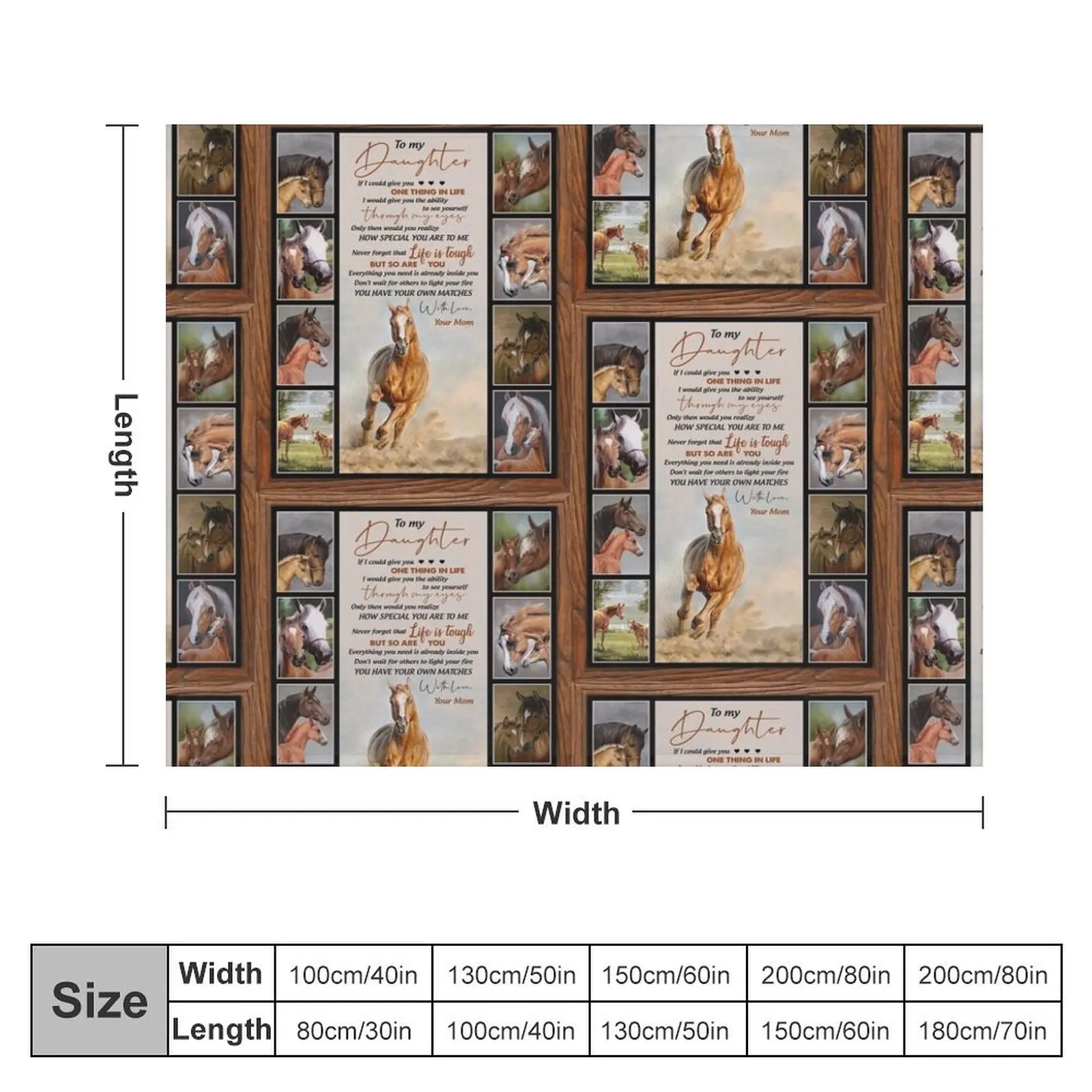 Daughter From Mom Blanket Wild Horse Lovers Family Birthday Matching Gift Throw Blanket Designers For Sofa Thin Blankets