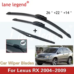 For Lexus RX XU30 RX330 2004~2009 Front Rear Set Window Wiper Blades Brushes Windscreen Car Accessories Cleaners