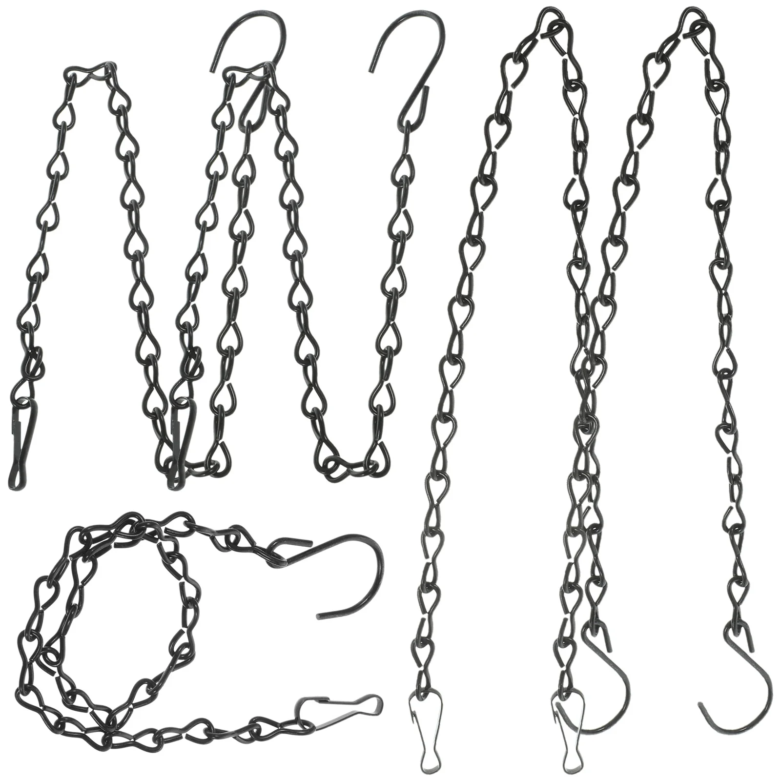 5 قطعة سلاسل معلقة سلسلة سوداء شديدة التحمل لتعليق النباتات اناء للزهور استبدال زارع سلسلة السنانير حديقة سلة فانوس #6