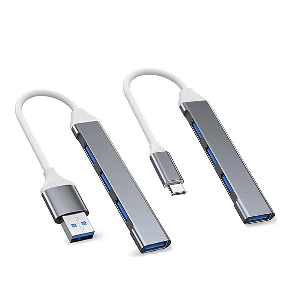 4 IN 1 USB C / USB A Hub USB3.0+USB2.0 Ports Multiport Splitter Portable Aluminum USB Expander for Notebook U Disk Keyboard