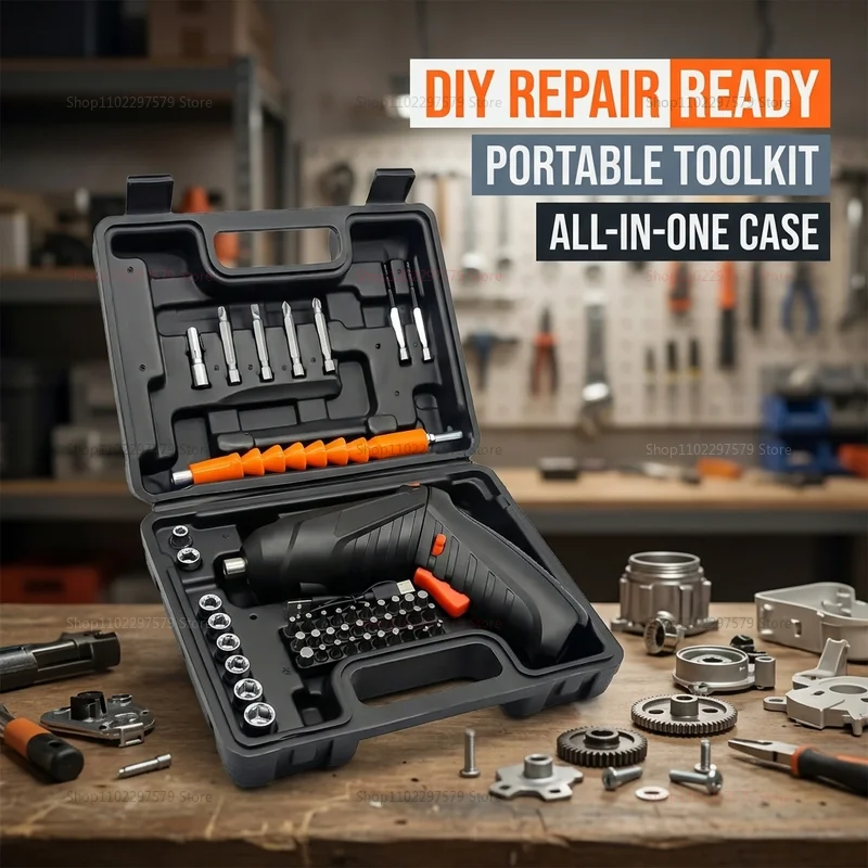47Pcs Rechargeable Electric Screwdriver Set 3.6V Cordless Lithium Power Tools Kit Foldable for Home DIY Repairs Furniture Electr view 6