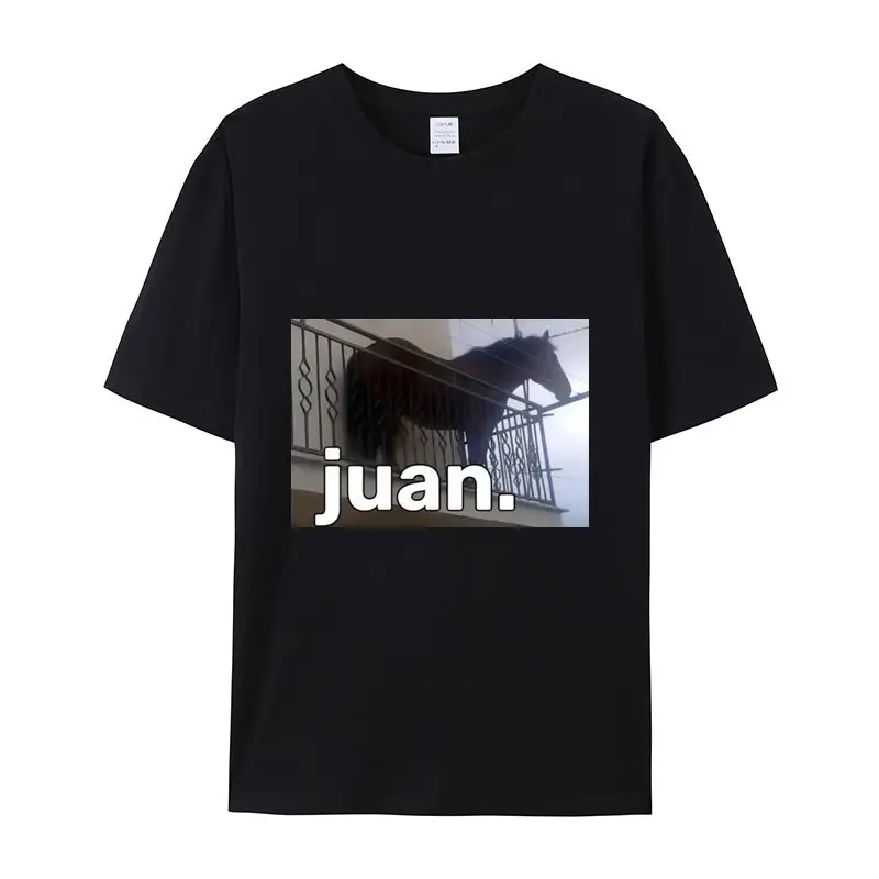 Juan Stands on The Damp Balcon Meme camiseta moda camisa estampada manga corta suministro de comercio electrónico transfronterizo