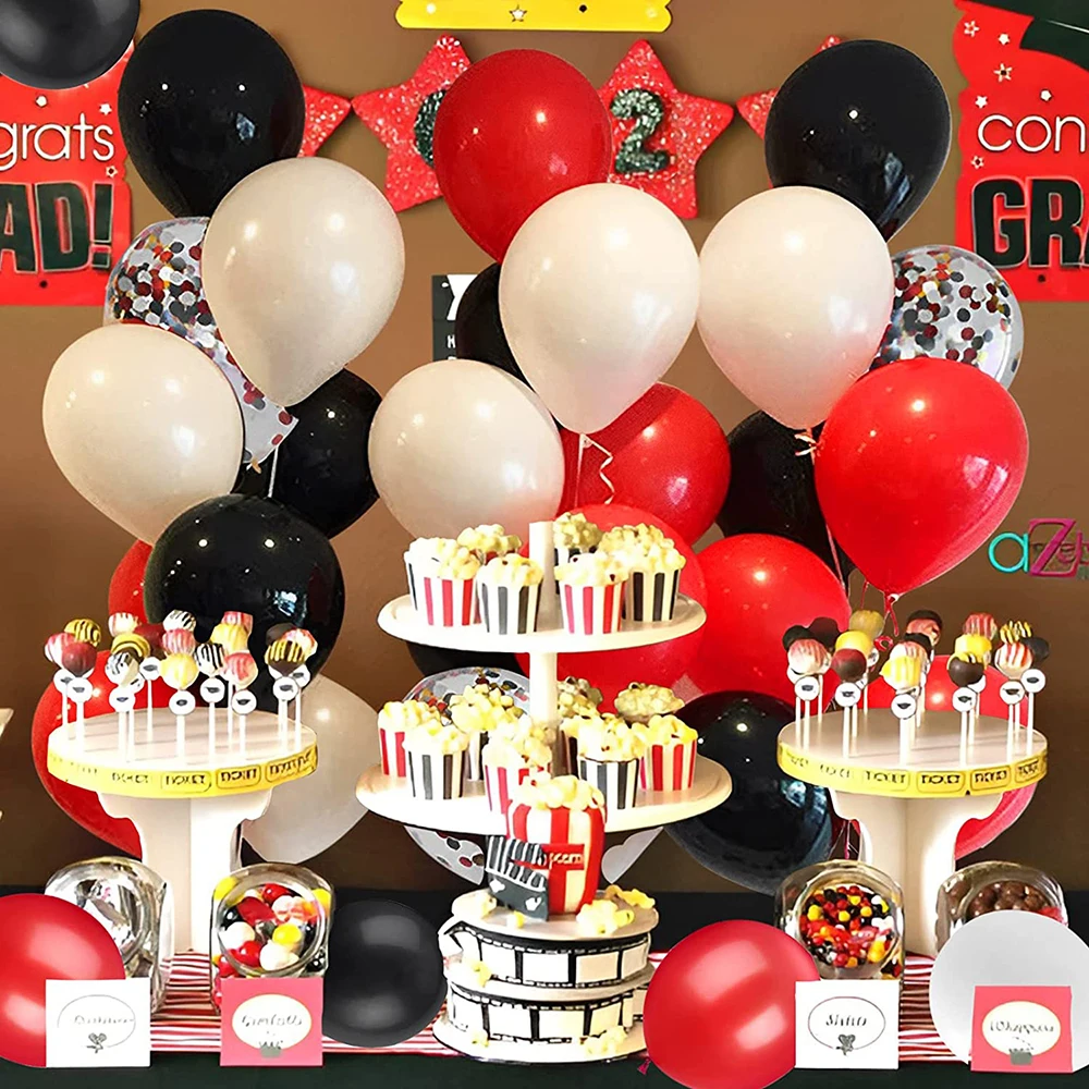 Red Black White Balloon Set Casino Party Decor Ballon Racing First Birthday Graduation Baby Shower Helium Globos Home Decoration