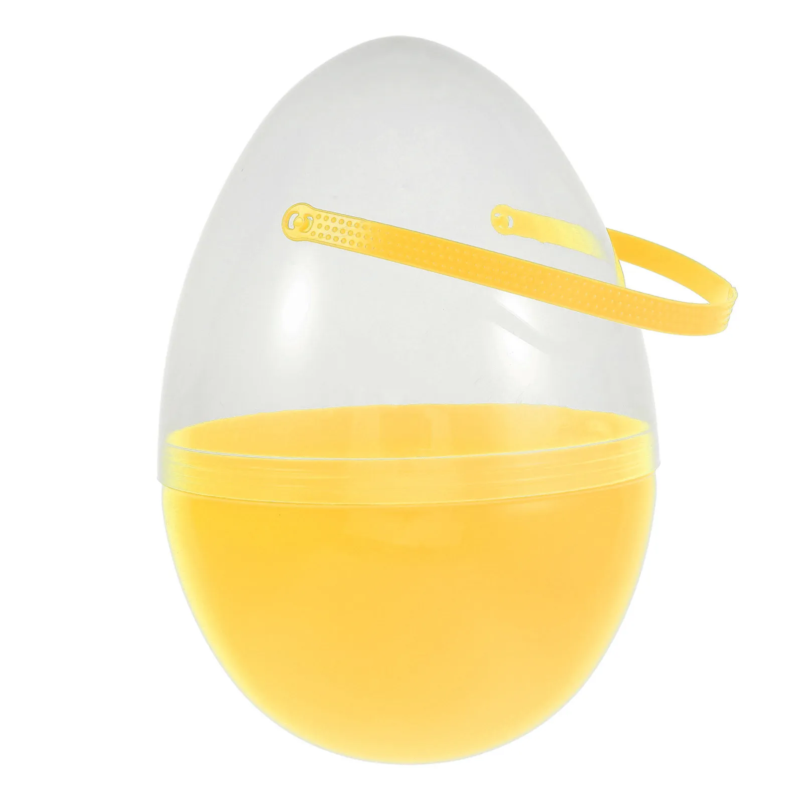Contenedor Transparente Grande para Huevos de Pascua, Recipiente de Plástico Rellenable con Asa, Cesta Decorativa para la Cacería de Huevos de Pascua, Caja para Dulces